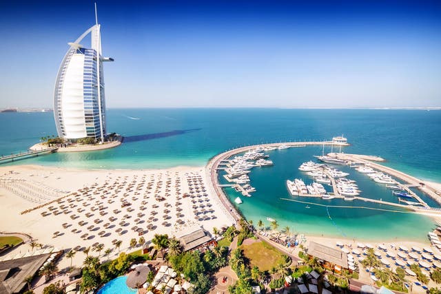 Dubai's Burj Al Arab Hotel is visible from almost every point in the city
