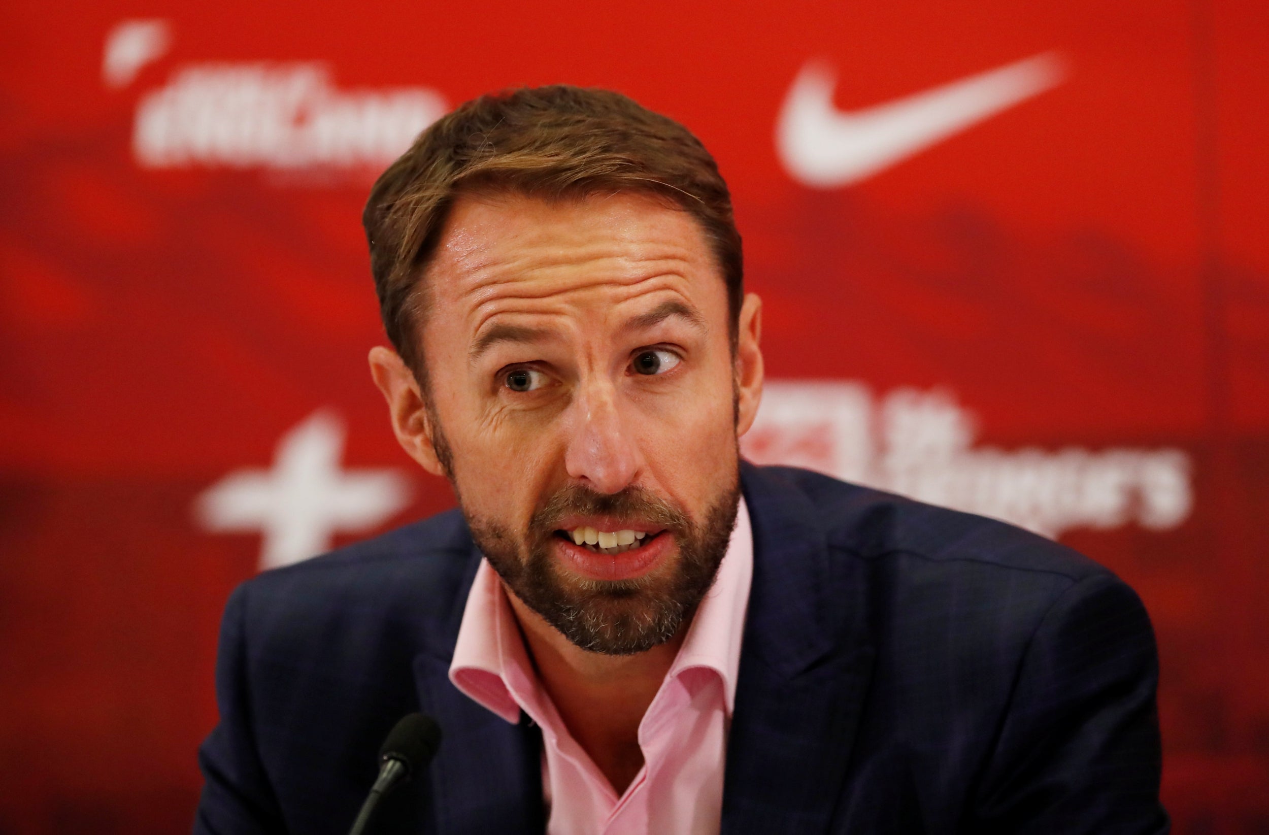 Gareth Southgate speaking to the media this week (Reuters)