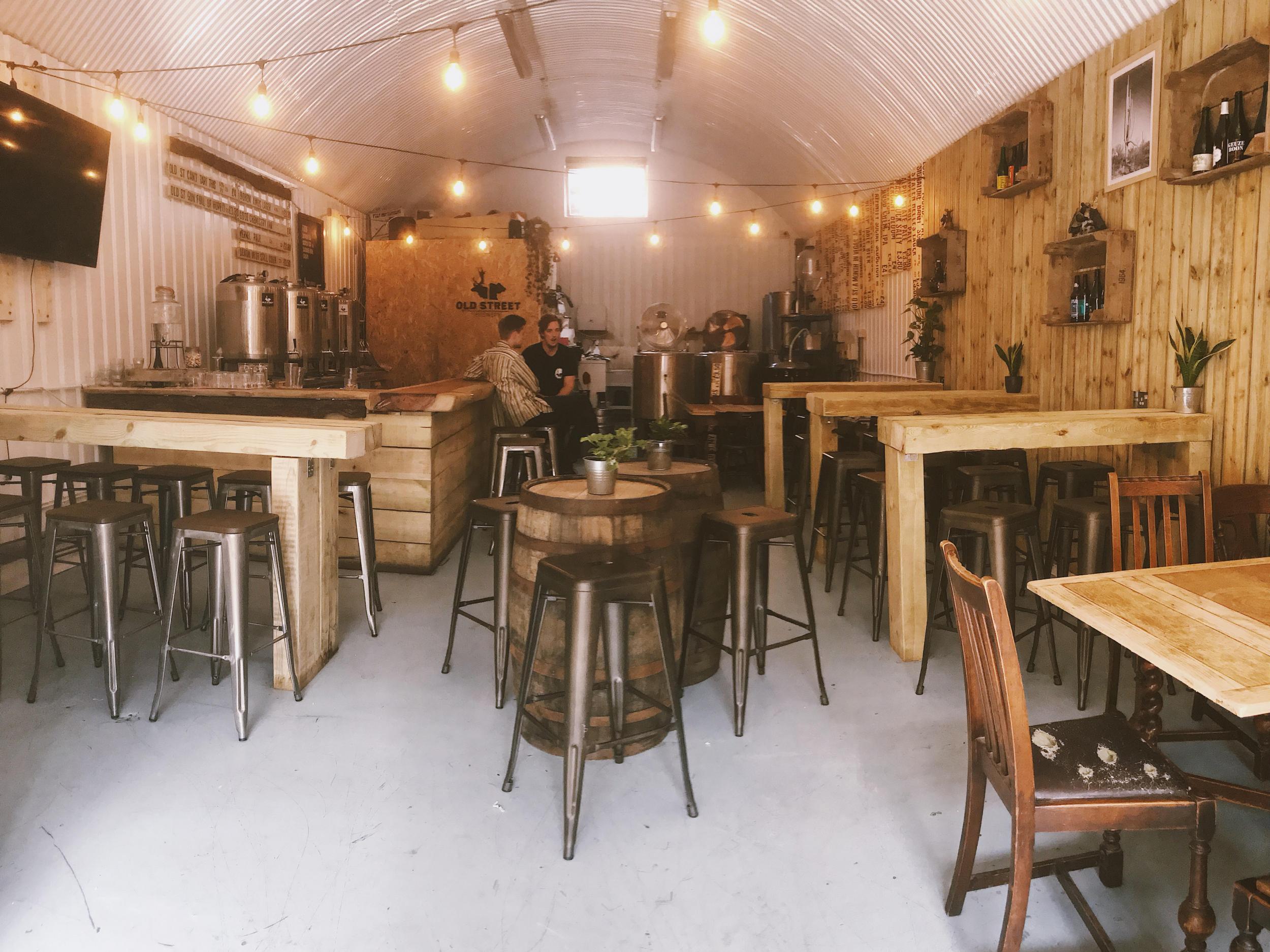 Old Street Brewery Taproom: four months old and tucked under an east London railway arch – a typical crafty watering hole where the beer is made on site