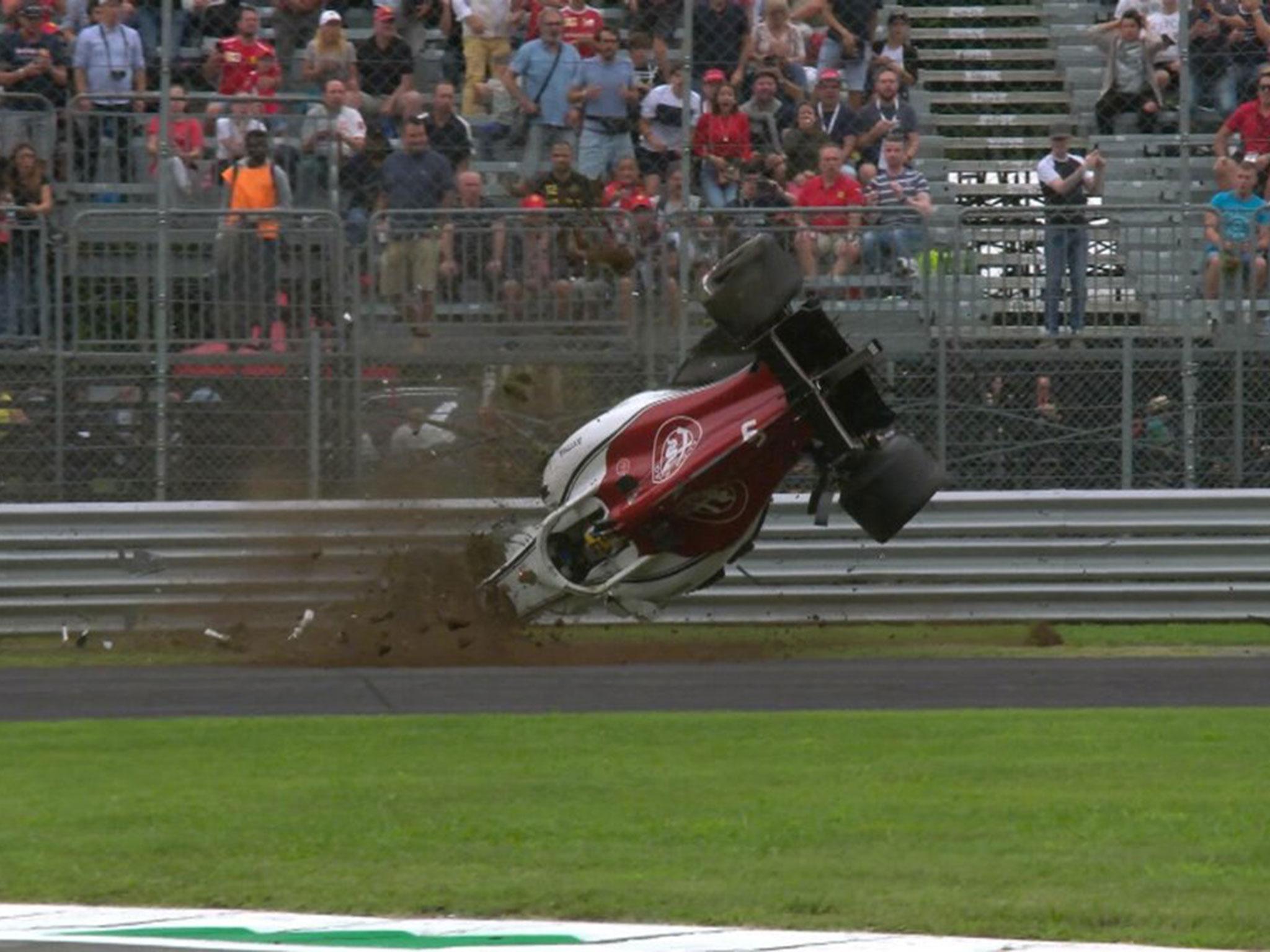 Marcus Ericsson walked away from a scary crash during Italian Grand Prix practice