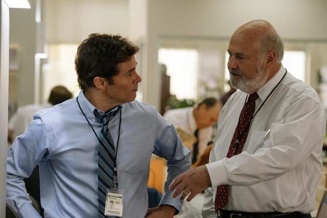 James Marsden and Rob Reiner (right) in 'Shock & Awe'