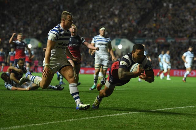 Alapati Leiua scored the only try of the match as Bristol beat Bath 17-10