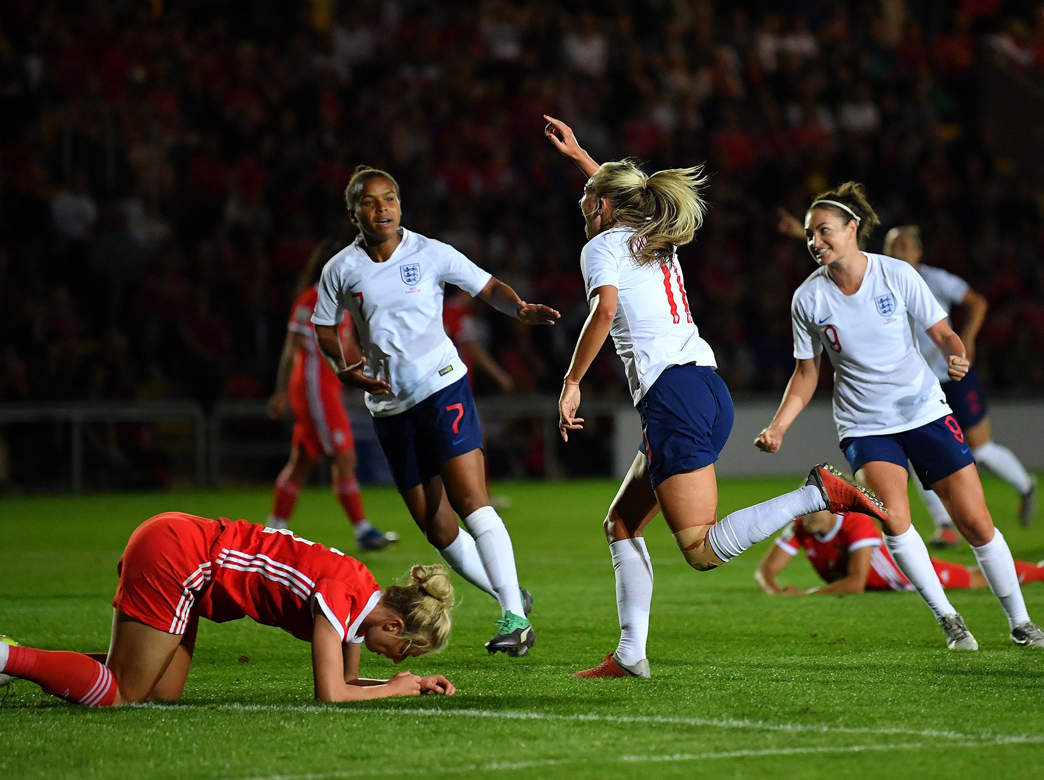 England were made to wait for their opener but had three goals to show for their dominance