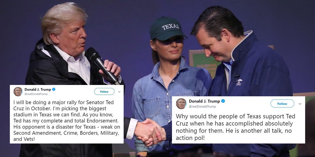 Midterm Elections Trump S Old Tweets About Ted Cruz Have Come