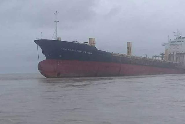 The container vessel was empty but was bearing the flag of Indonesia