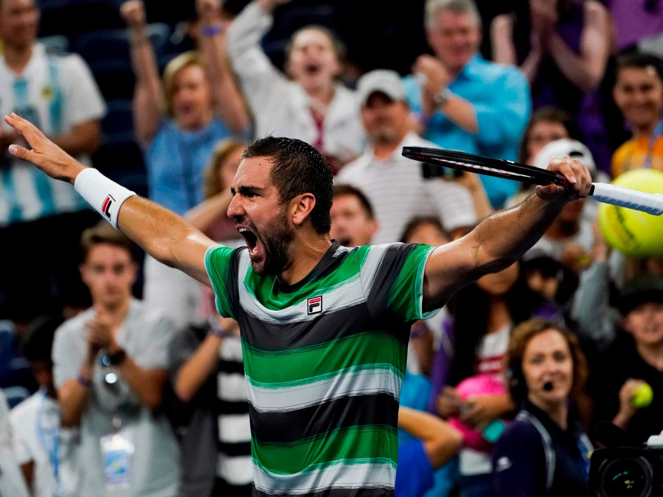 Marin Cilic's victory over Alex de Minaur finished in the early hours of Sunday morning