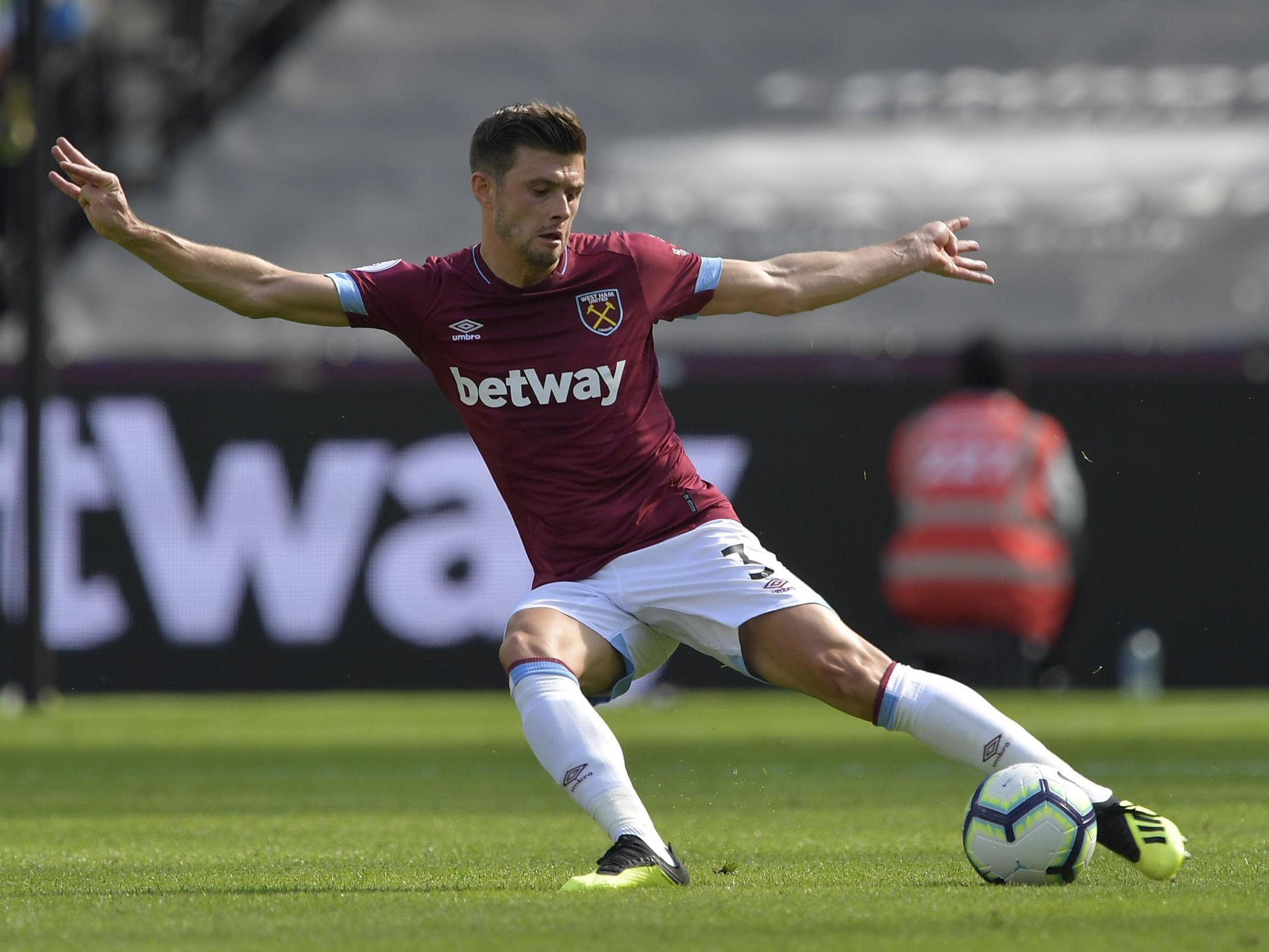 Aaron Cresswell in action for West Ham against Wolves
