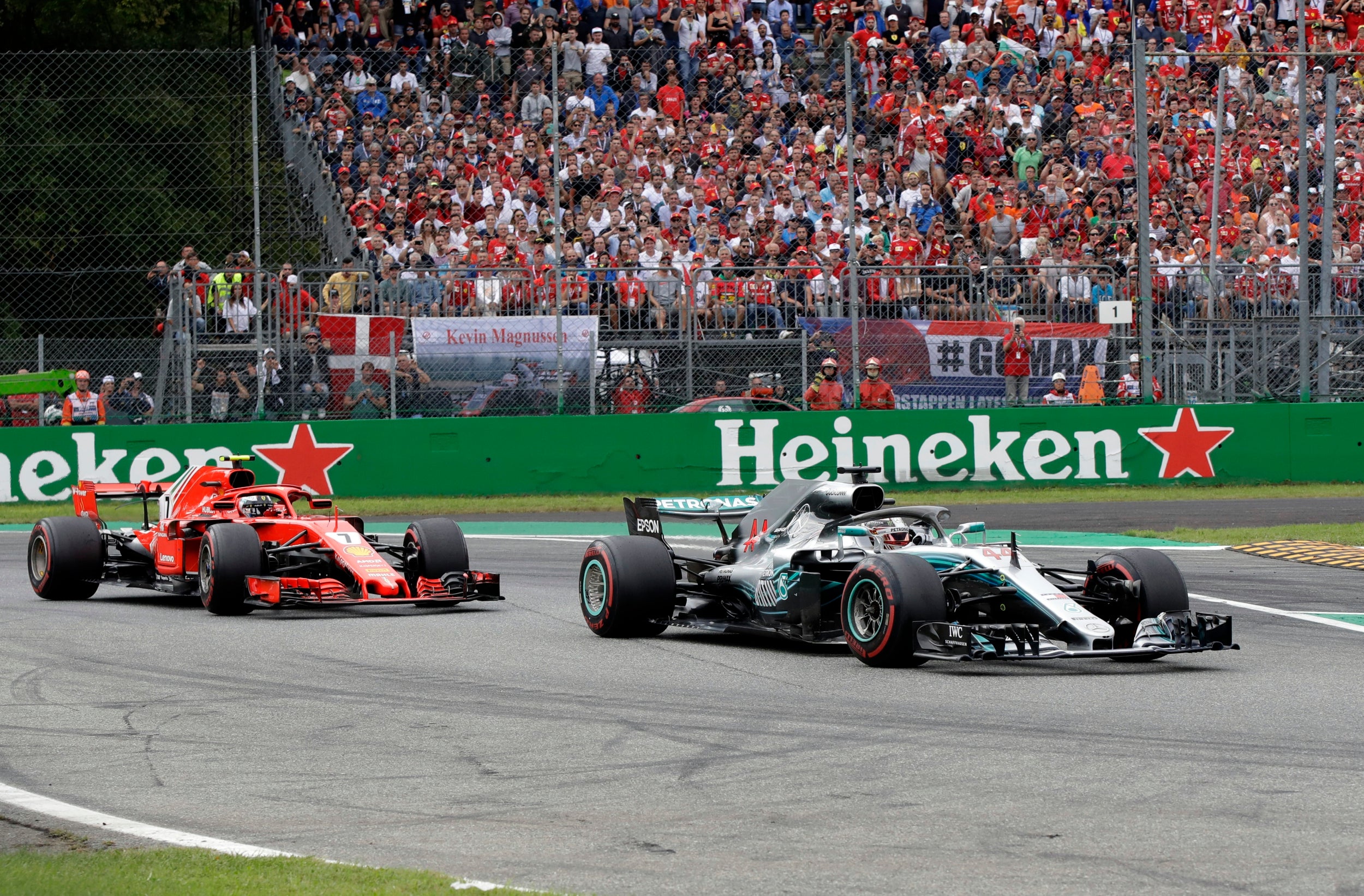 Hamilton passed Raikkonen for the victory with eight laps remaining