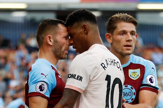 Marcus Rashford was sent-off during Manchester United's clash with Burnley