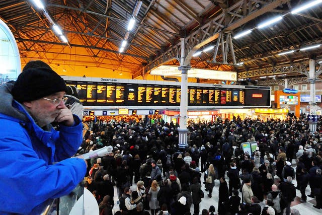 File photo dated 30/11/10 of passengers at Victoria Station in London