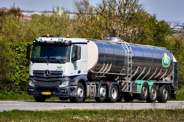 Stock image of a milk tanker.