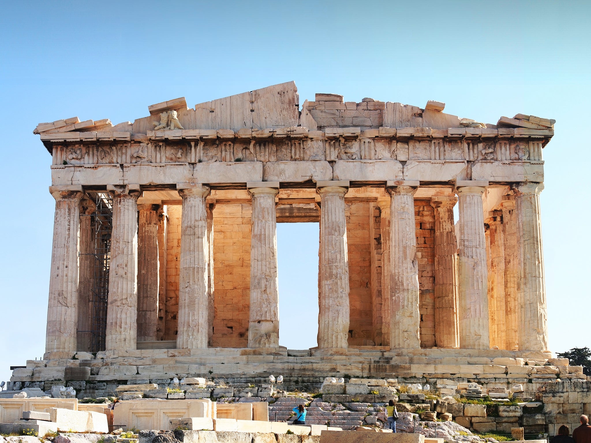 The Parthenon at the time was part of a Turkish garrison, with the sculptures used as target practice