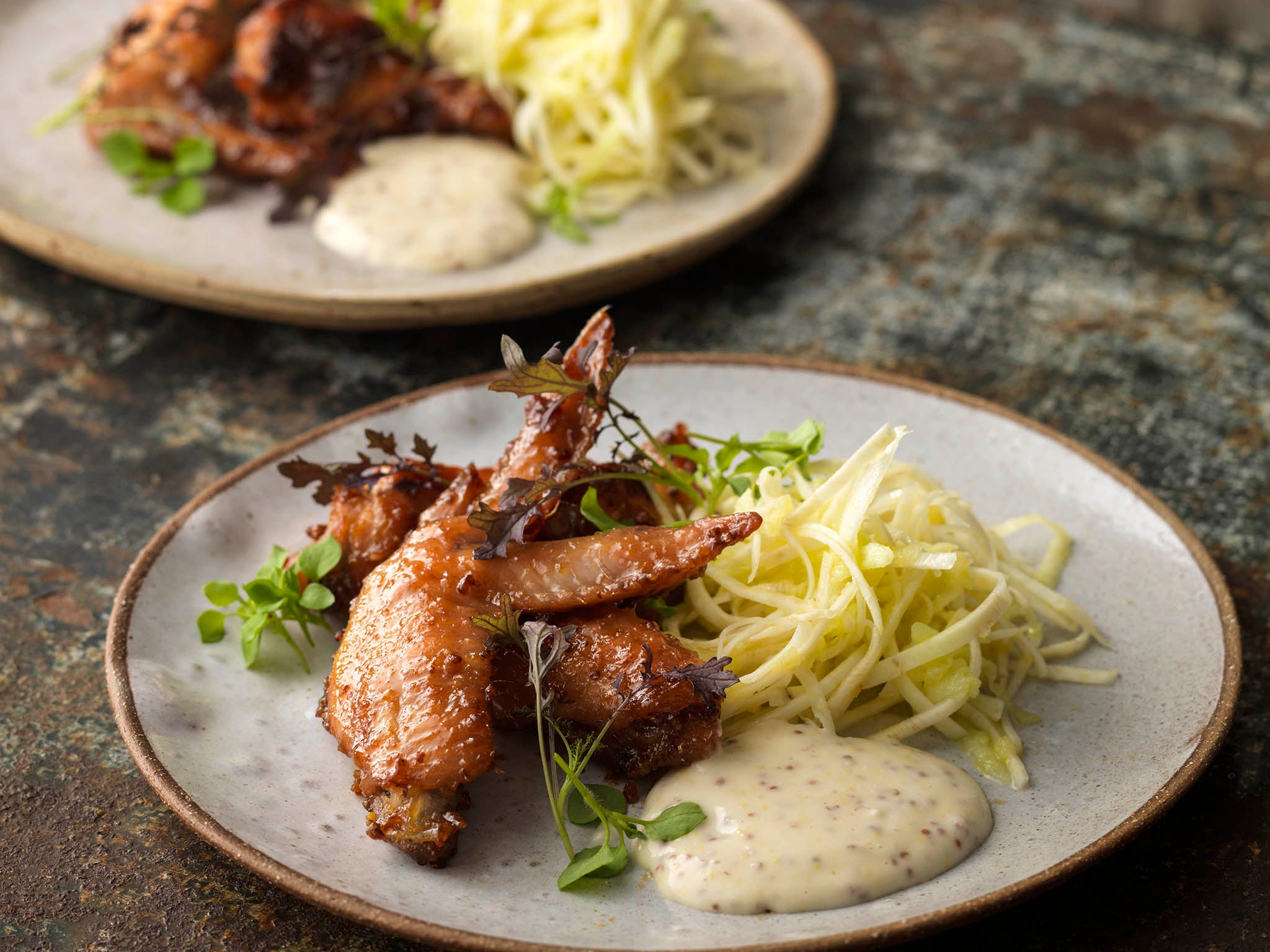 This celeriac and chicken wings dish also comes from the cookbook (Cristian Barnett )