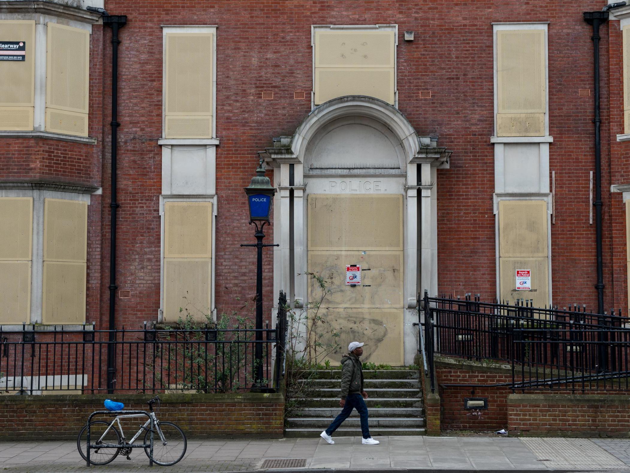 A boarded-up police station: hundreds of communities are left without a base for officers