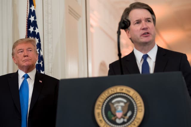 <p>Justice Brett Kavanaugh in the White in July of 2018, shortly after his nomination</p>