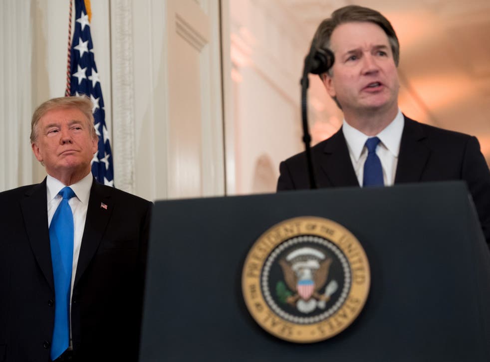 <p>Justice Brett Kavanaugh in the White in July of 2018, shortly after his nomination</p>