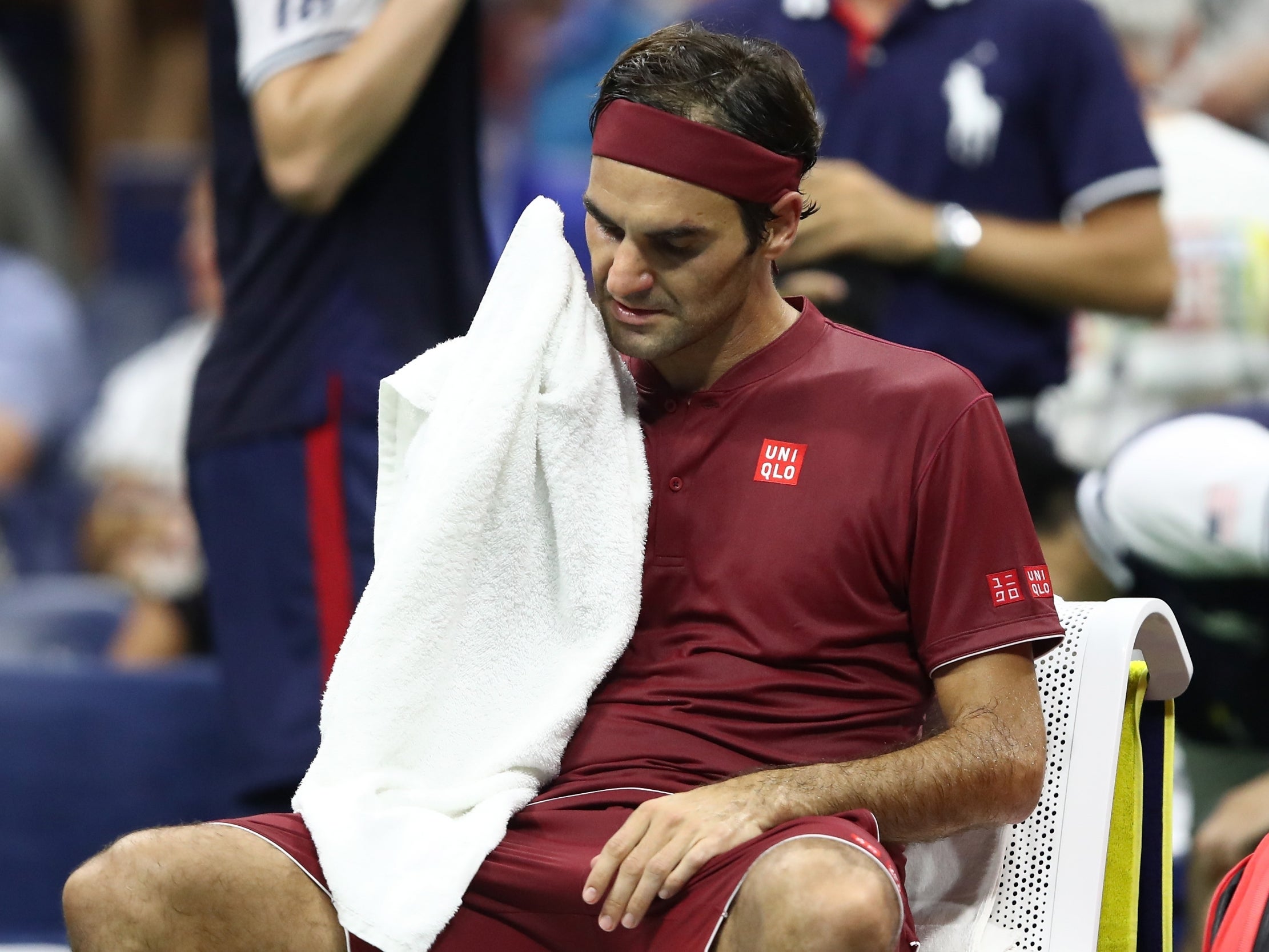 The 20-time Grand Slam champion looked stumped as he slid towards defeat