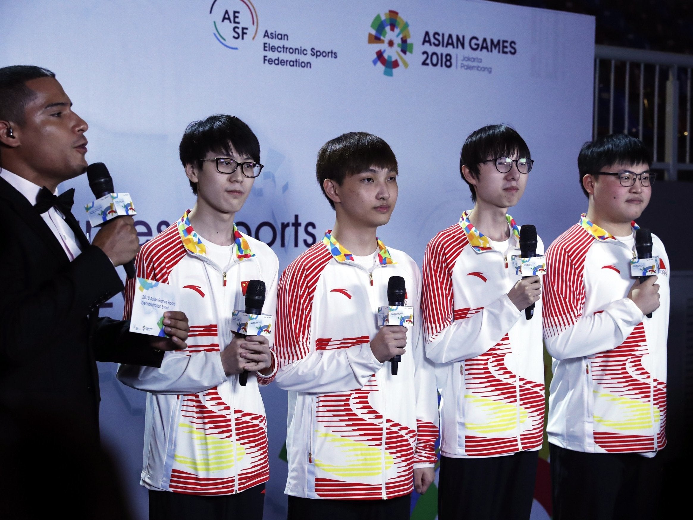 Esports finals winners team China after their win over South Korea at the Asian Games 2018