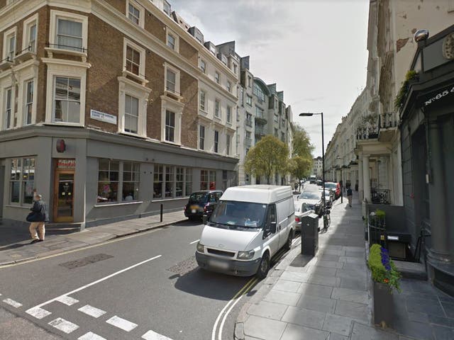 Westbourne Grove at the junction with Kensington Gardens Square, where the attack took place