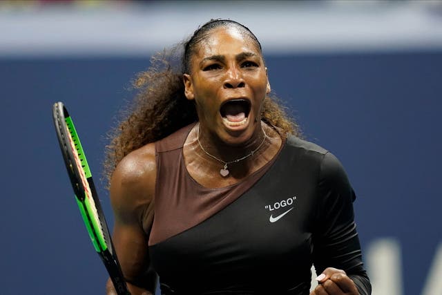 Serena Williams roars in delight after beating Karolina Pliskova at the US Open