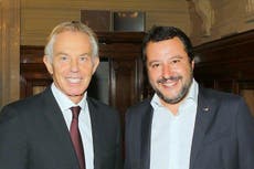 Tony Blair has ‘friendly’ meeting with Italian far-right chief Salvini
