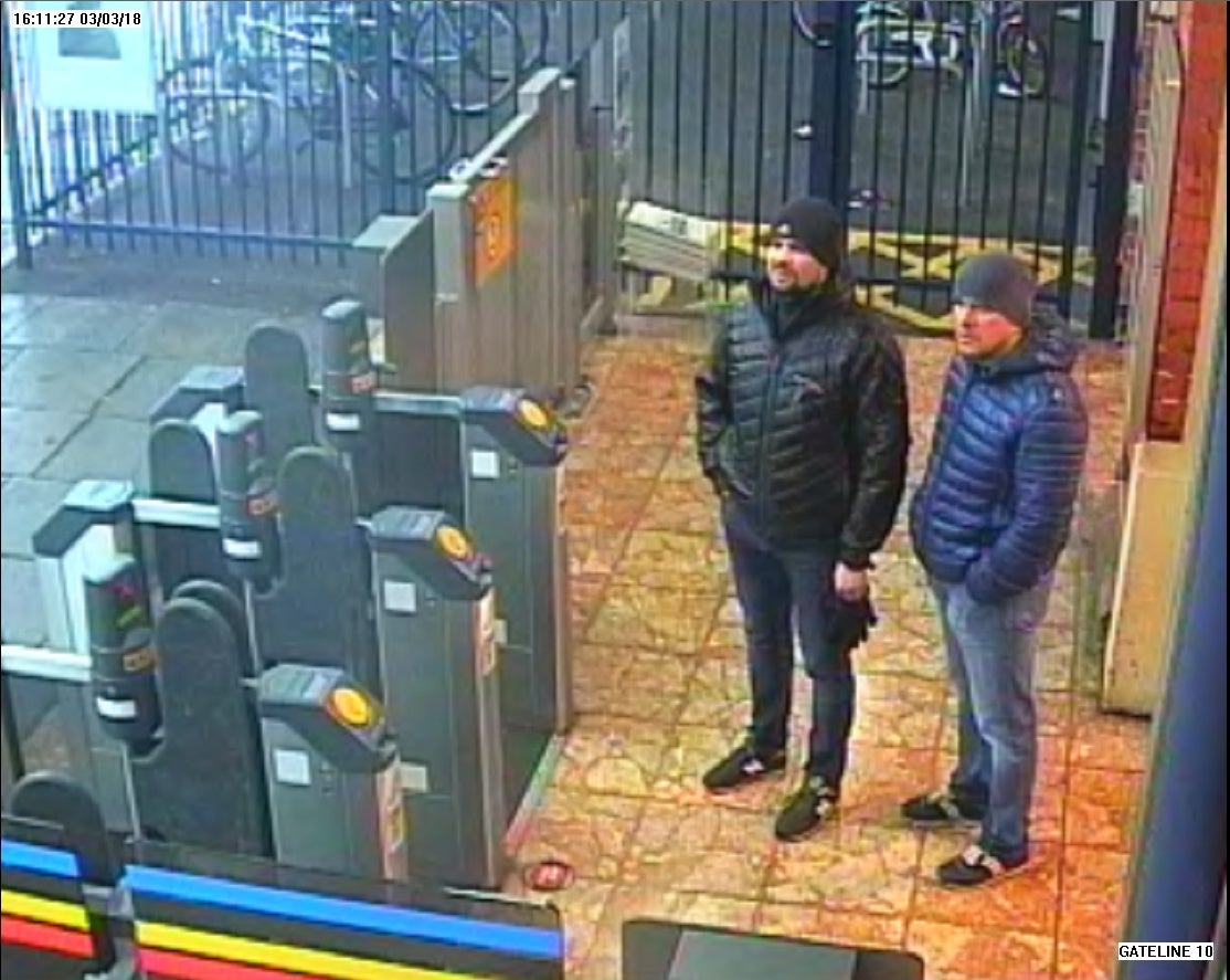 CCTV image of both suspects at Salisbury train station at 16:11hrs on 3 March 2018