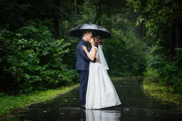 You can find out the chance it will rain on your wedding day (Stock)