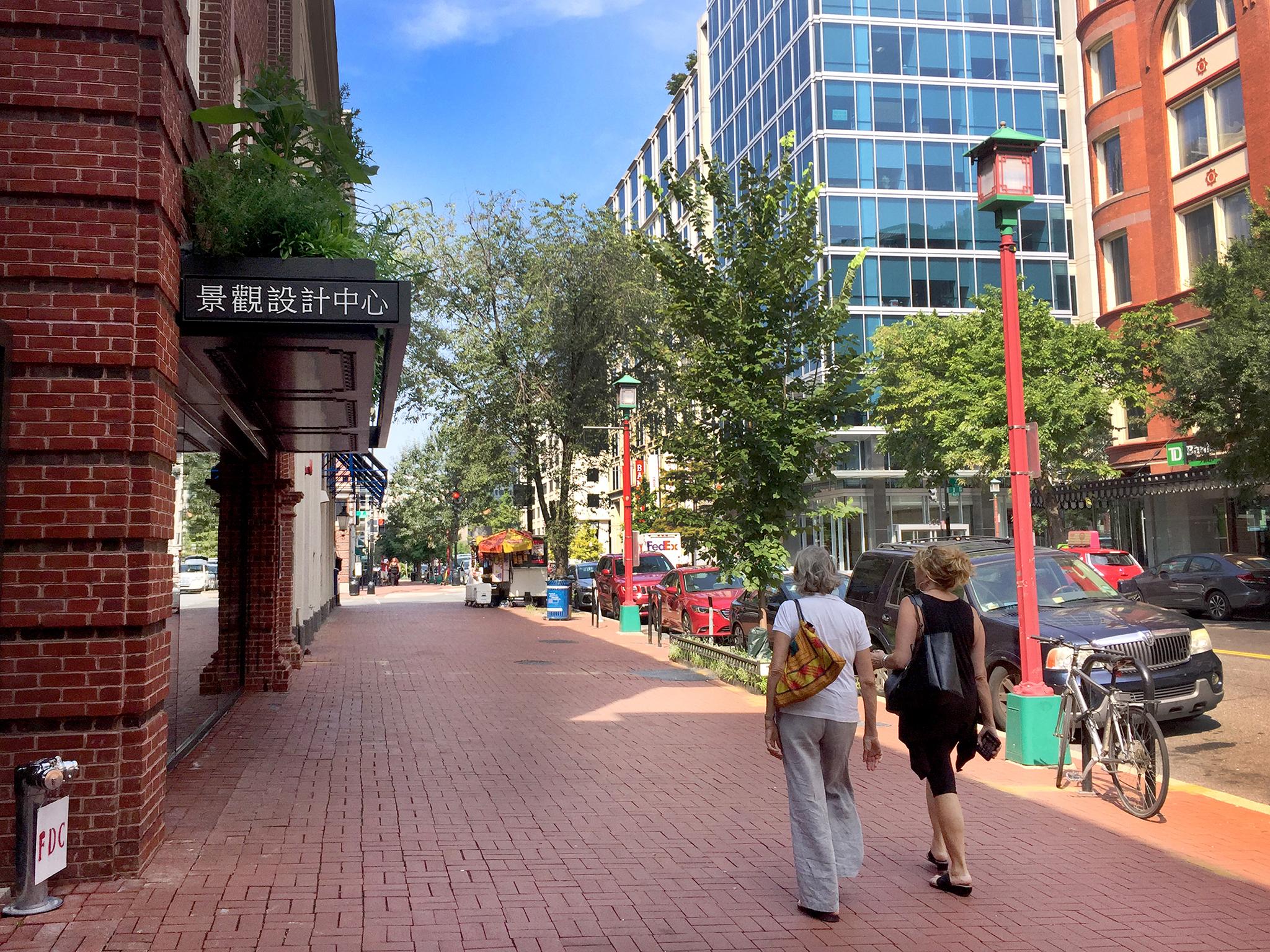 &#13;
This sidewalk on a street in Washington’s Chinatown is being redesigned, in part, to better protect pedestrians from a terrorist attack &#13;