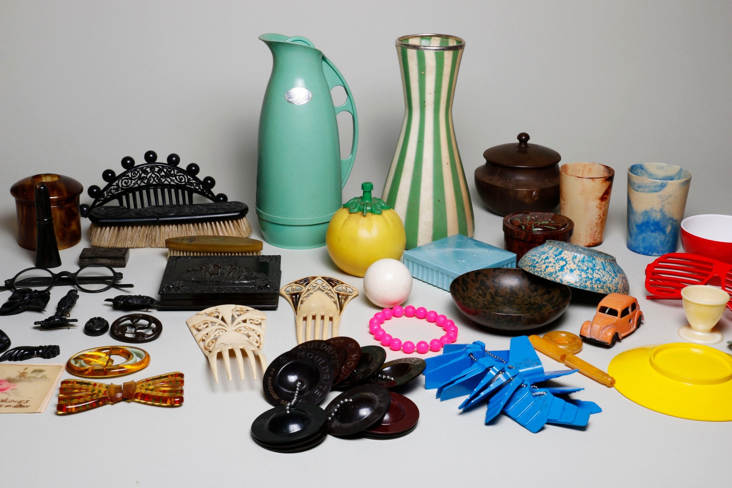 Plastic fantastic: a selection of items donated to the Getty Conservation Institute (J Paul Getty Trust)
