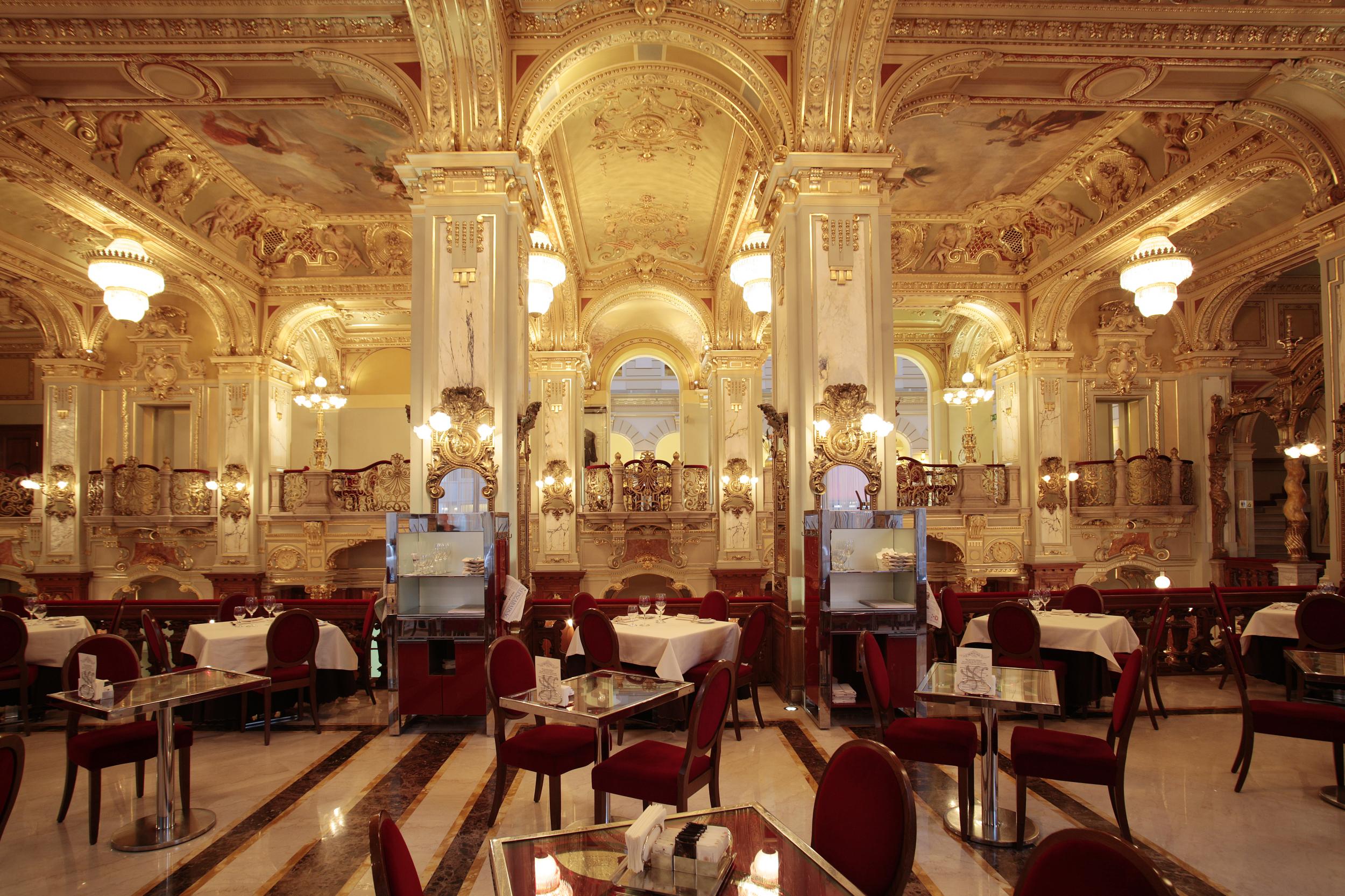 The New York Palace is home to the New York Cafe, one of the world's most beautiful cafes