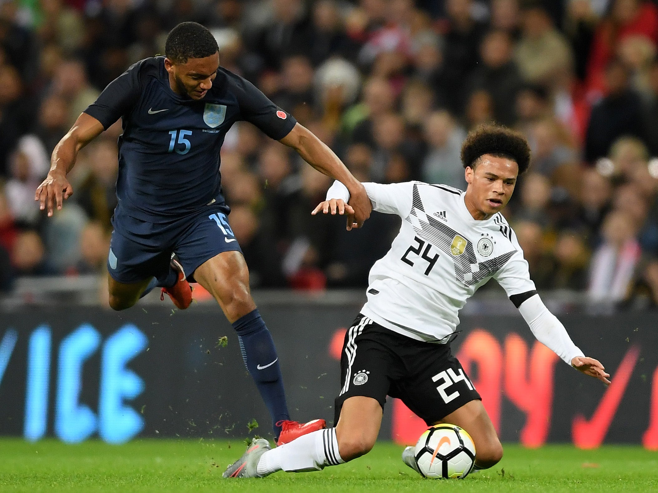 Gomez made his England debut against Germany in November 2017