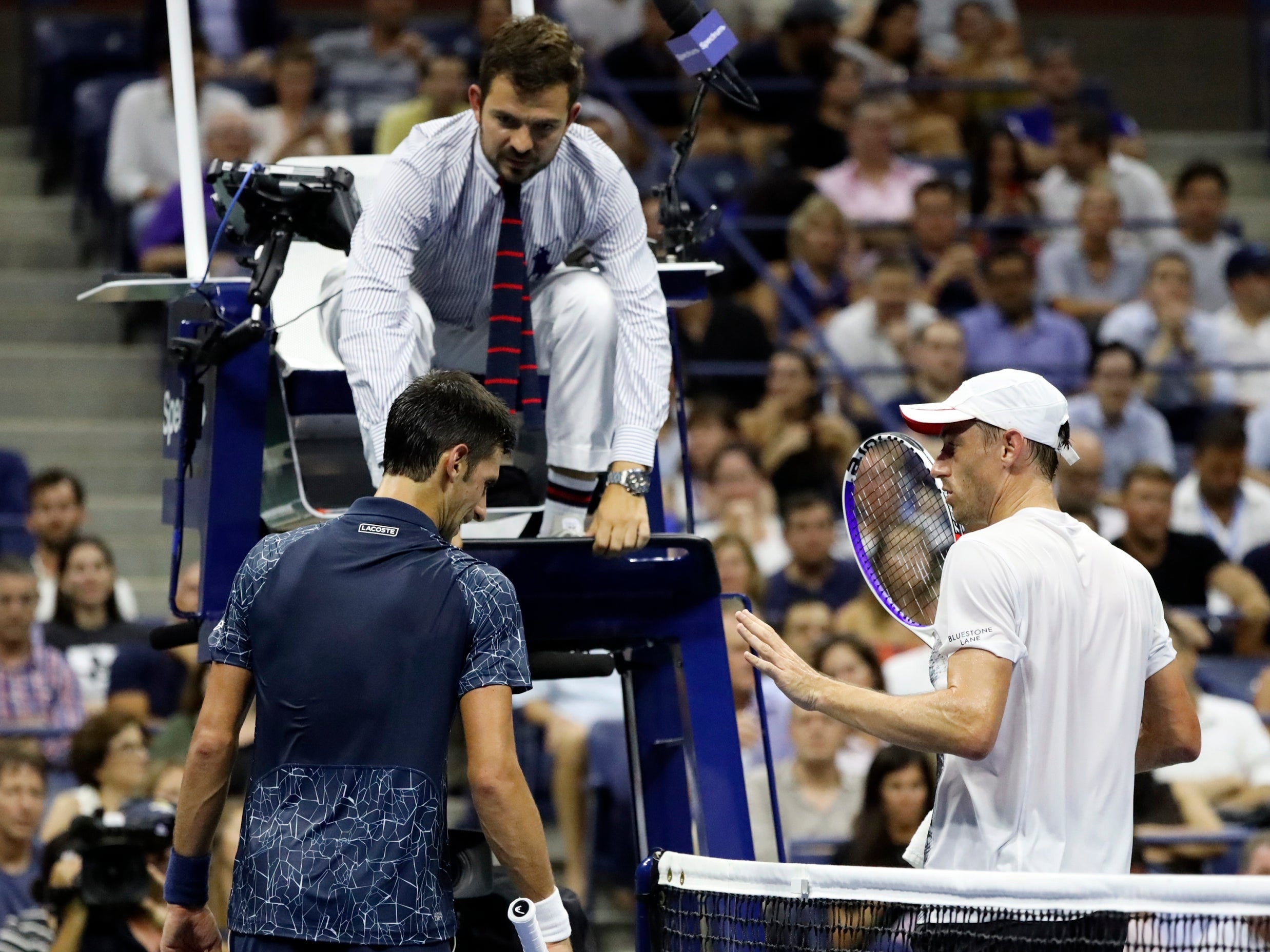 Millman was sent to change his shirt by the chair umpire