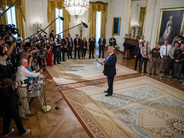 Trump says New York Times must turn White House aide behind anonymous op-ed  'over to the government' | The Independent | The Independent