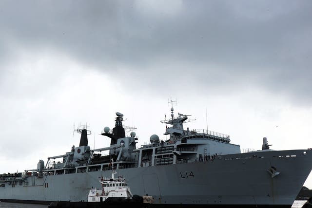 HMS Albion docked at a port in Ho Chi Minh, Vietnam, after it passed near the Paracel Islands in the disputed South China Sea