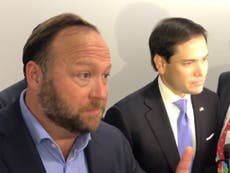 Alex Jones and Marco Rubio in heated clash: 'Don't touch me'