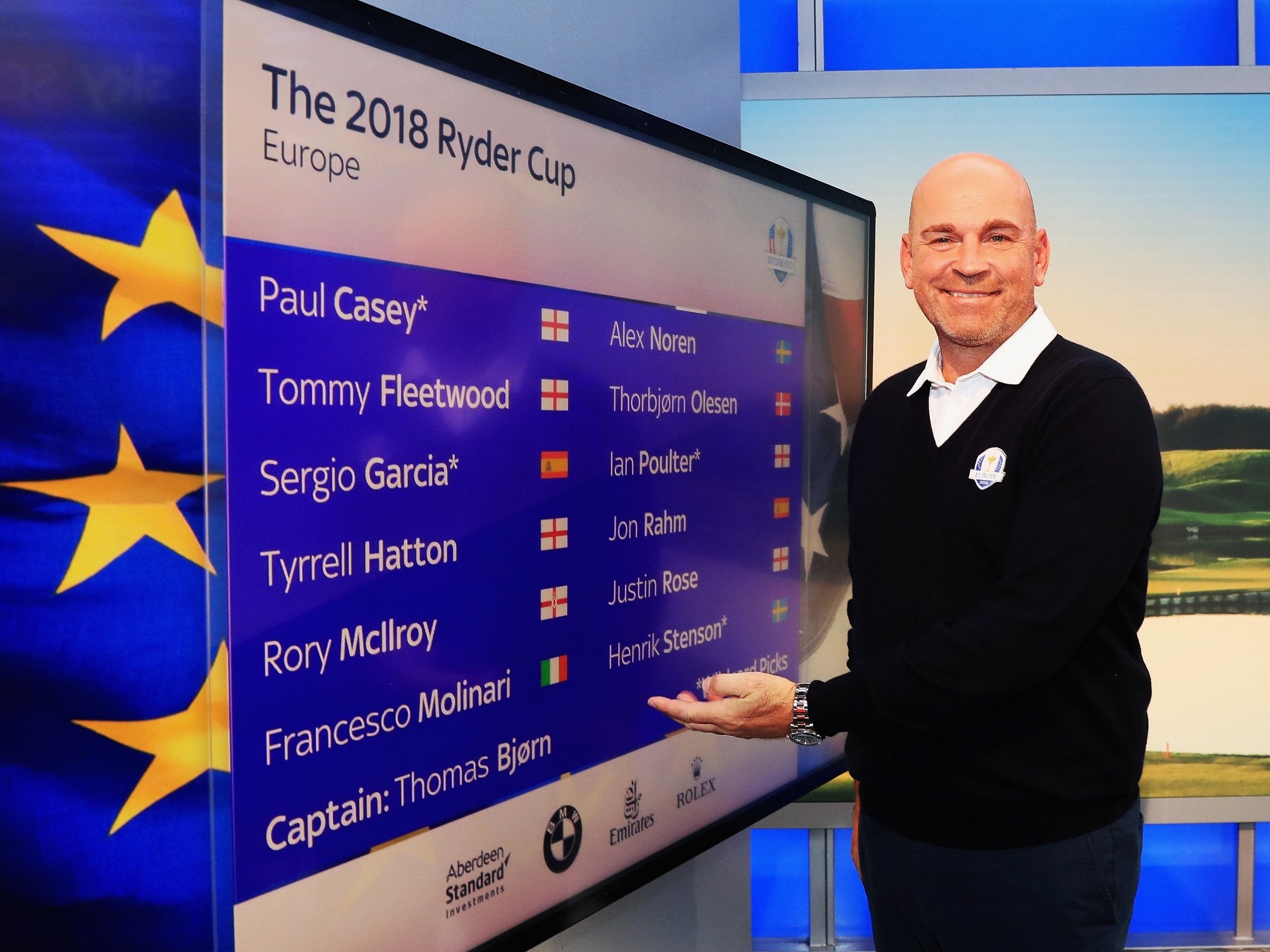 European captain Thomas Bjorn picked four wild cards with 20 Ryder Cup appearances between them