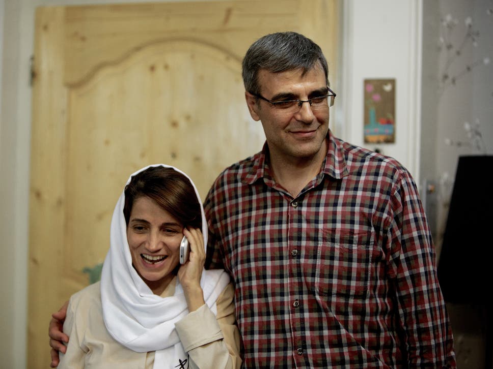 Iranian lawyer Nasrin Sotoudeh with her husband Reza Khandan