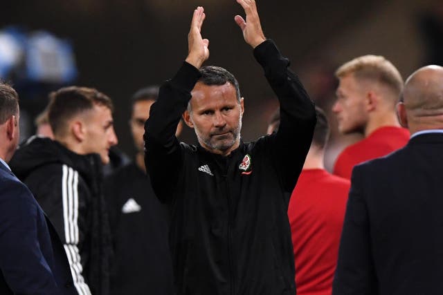 Ryan Giggs acknowledges the fans after Wales' 4-1 win