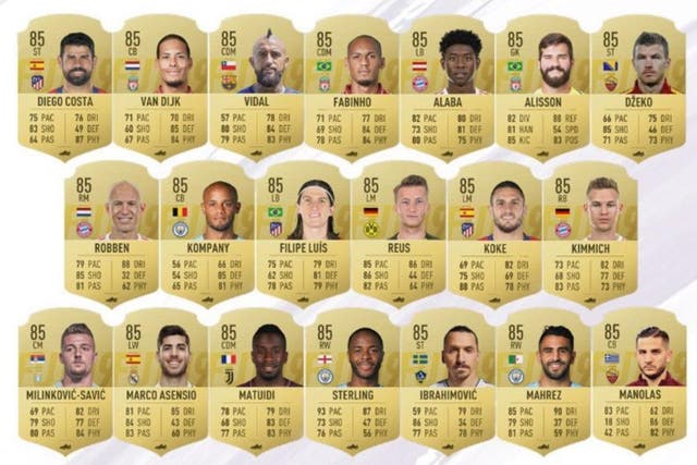 Several Premier League stars feature in EA Sports' Fifa 19 player ratings