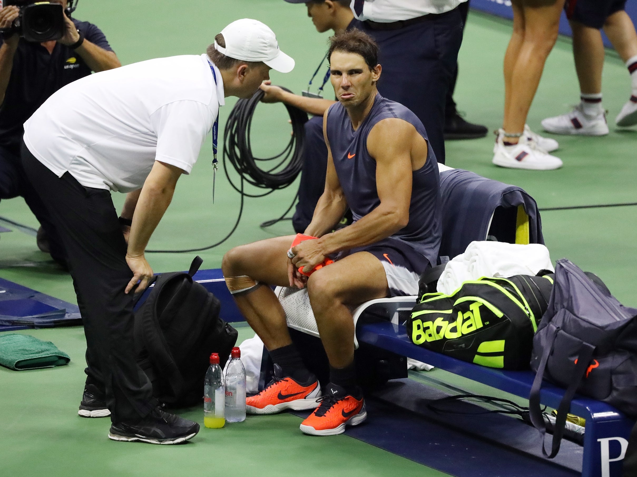 Rafael Nadal tried to battle on through the pain but was unable to see the match out