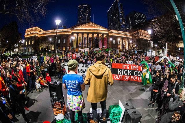 Rise for Climate demonstrators in Melbourne, Australia