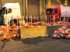 Cocaine and heroin worth £27m found among vegetables on lorry