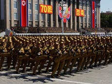 Nuclear missiles absent from North Korea’s 70th anniversary parade