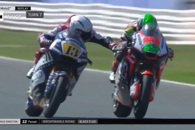 Fenati grabbed the brake of his rival as they sped down the straight
