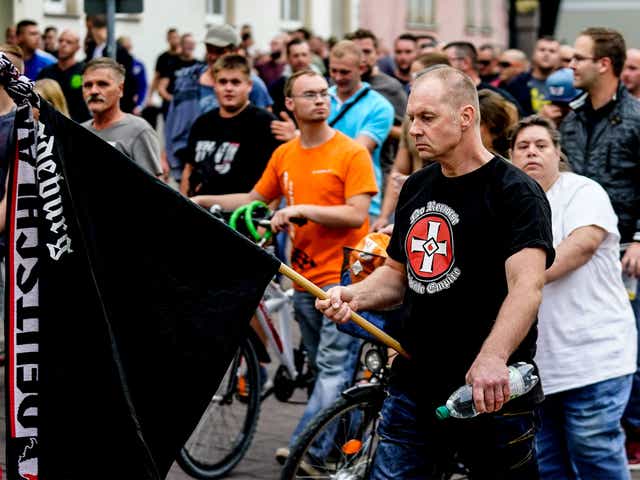Far-right protesters gathered in the city of Köthen on Sunday following the death of a German man