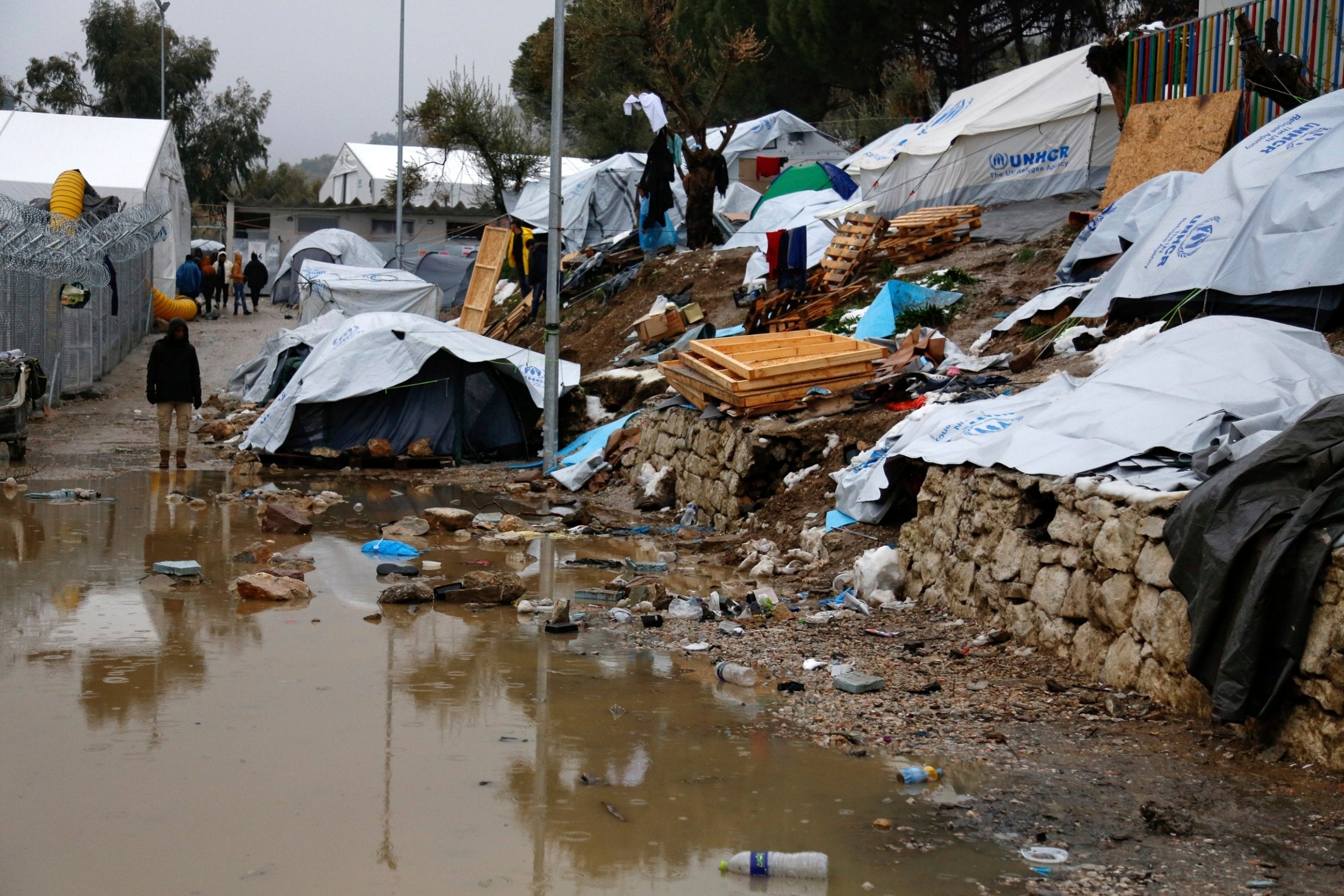 Conditions at the Moria refugee camp on Lesbos in January 2017