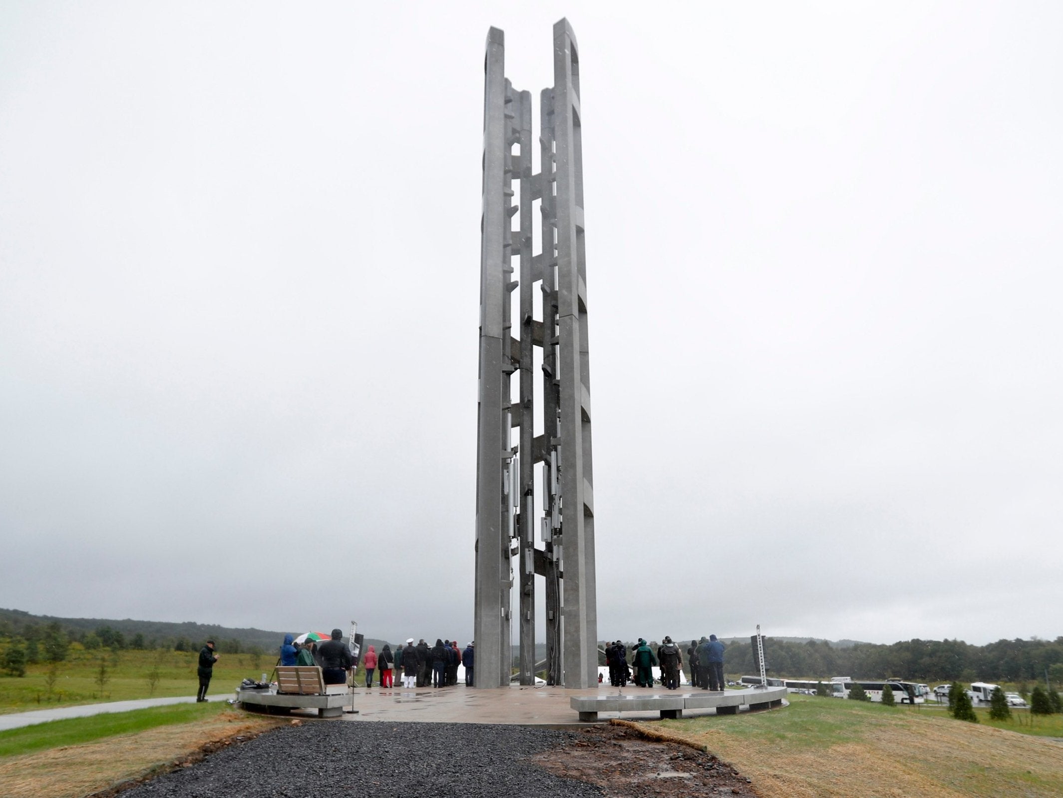 The 93-foot tall Tower of Voices at the Flight 93 National Memorial in Shanksville