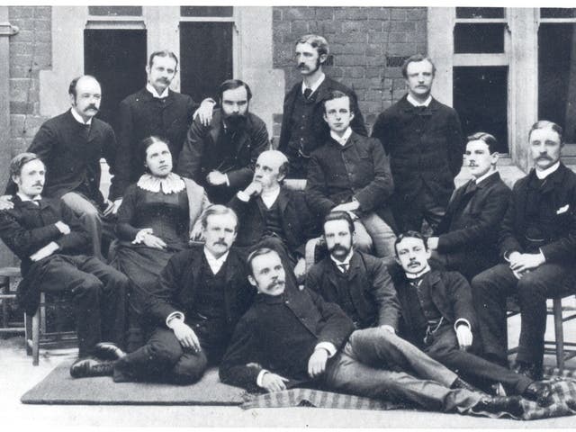 The early residents of Toynbee Hall, with Rev Samuel Barnett sitting to the right of his wife Henrietta