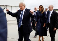 Trump performs double fist pump as he arrives at 9/11 memorial service