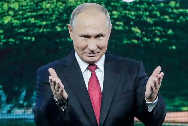 Vladimir Putin told an economic forum in Vladivostok that the Salisbury poisoning suspects were "civilians"
